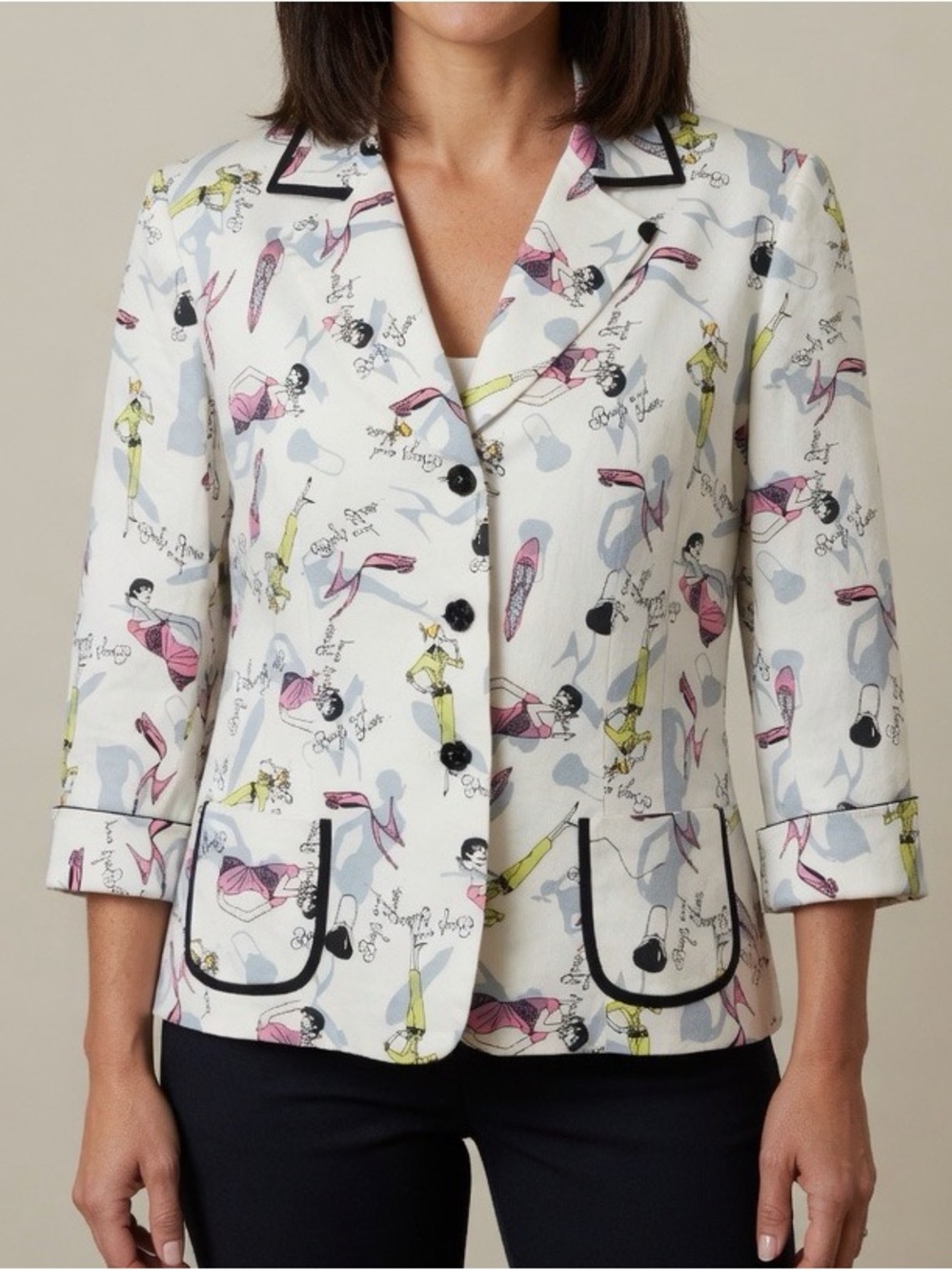 Tahari Arthur S. Levine women's Pop Art Fashion blazer vintage